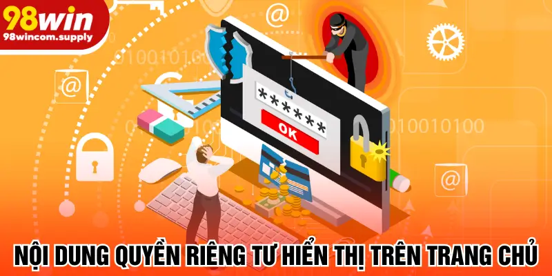 Nội dung quyền riêng tư hiển thị trên trang chủ